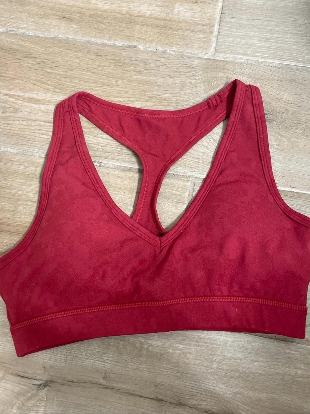 SOLD Buffbunny V-Neck Sports Bra and Legging Set - Red Camo - Picture 6 of 6